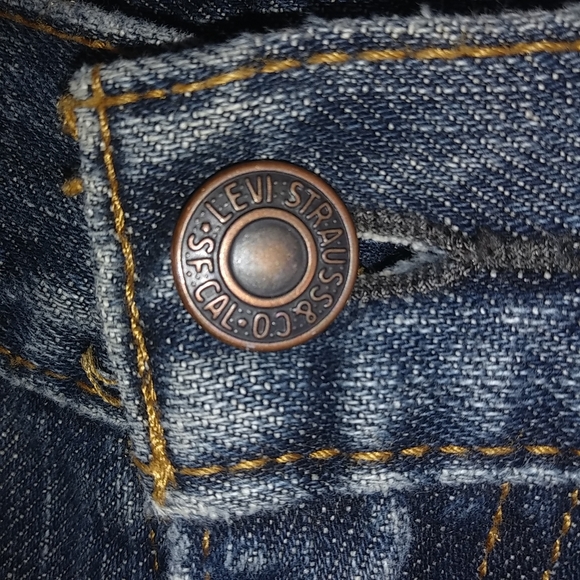 Levis 505 33 Mens Dark Stone Wash Destroyed Jeans - Picture 7 of 9